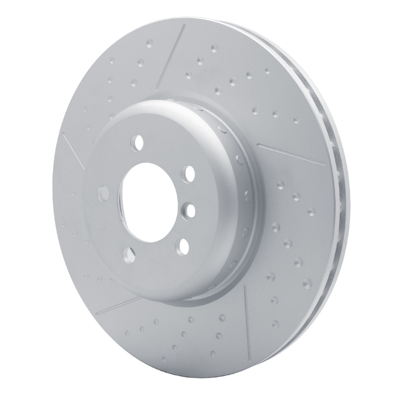 BMW 335i xDrive Brake Rotor (1) - Front - R1 Concepts - Carbon Alloy GeoMET Dimpled & Slotted - `13-`20